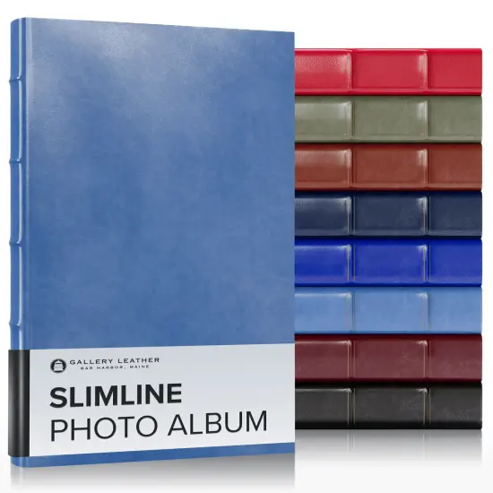 Gallery Leather Slimline Photo Album 4x6-3 Ring Binder, 60 Pages for 120 Photos, Fillable, Can Fit 4x6 Photos, Handcrafted - 11.75 x 8.0 " Acadia Plum {2}