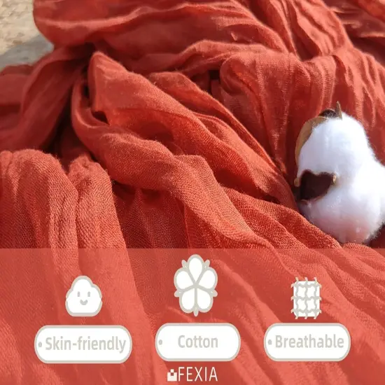 Terracotta Cheesecloth Table Runner 35x120 Inches {3}