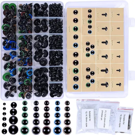 282 Pcs Plastic Safety Eyes with Washers Crochet Toy {2}