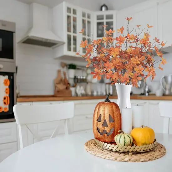 6PCS 28" Fall Floral Stems - Orange {4}