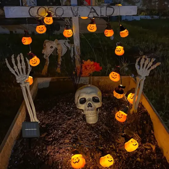 Solar Pumpkin String Lights - 30 LED {3}