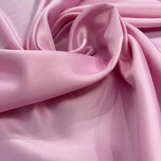1 Yard Satin Bridal Polyester Fabric Elegant Couture Wedding Material 60 Inch Width Pink {1}