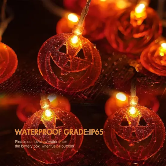 Halloween Pumpkin String Lights - 15Ft 30 LED {4}