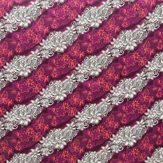 1 Yard Diagonal Tiare Lei Fabrication, 100% Polyester Fabric, 36in L x 45in W Plum {1}