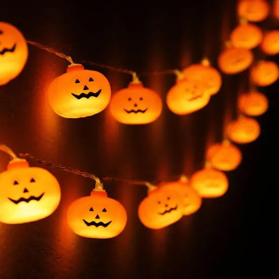 Halloween Pumpkin String Lights - 20 LED 10 FT {1}