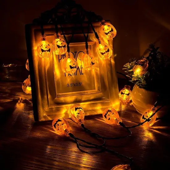 Solar Pumpkin String Lights - 30 LED Pumpkin Lights {4}