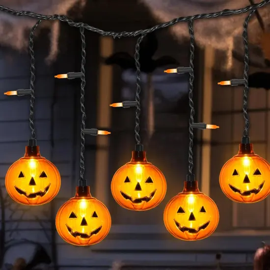 Halloween Pumpkin String Lights - 25 LED {1}