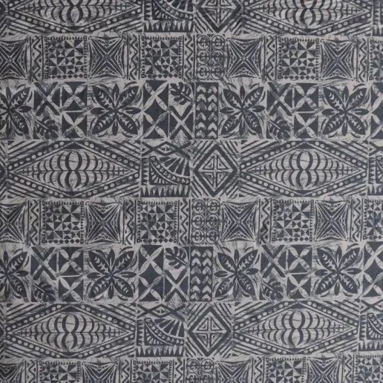 1 Yard Gray Traditional Tongan Geometric Peachskin Polyester Fabric For Sewing And Craft Projects 45 Inch {1}