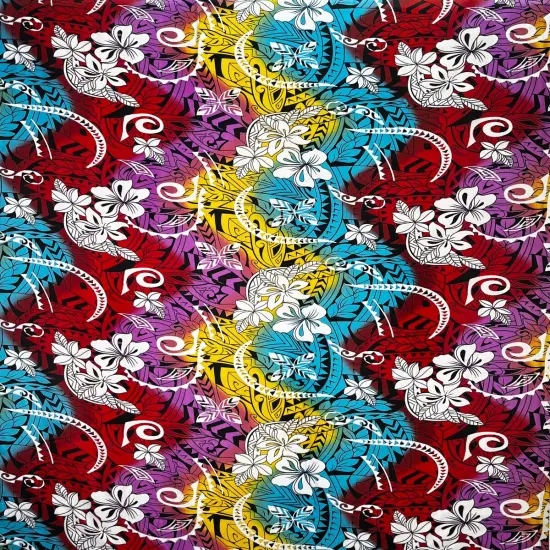 1 Yard Polynesian Tattoo And Plumeria Polyester Fabric For Apparel Crafts And Decorative Sewing Projects 45 Inch {4}