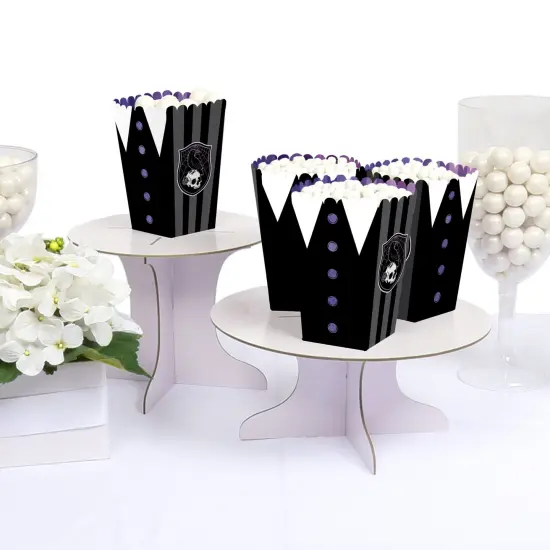 Big Dot of Happiness Goth Girl Popcorn Boxes, Black and Purple Halloween or Gothic Birthday Party Favor Treat Boxes - Set of 12 {4}