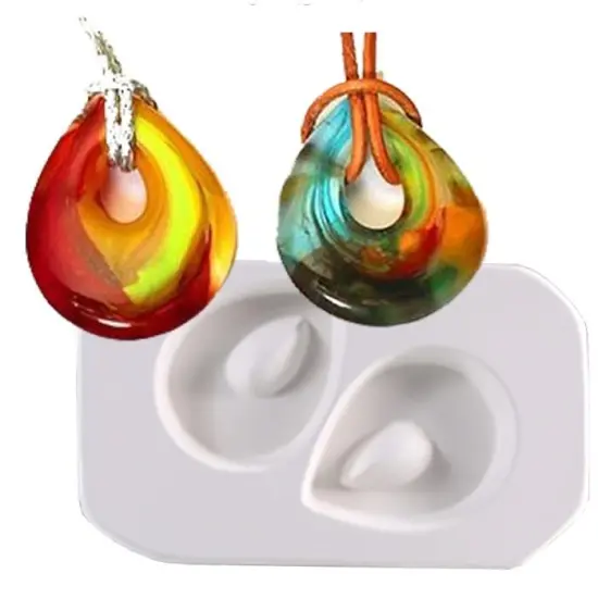 5.5" x 3.25" x 1" Two Holey Tear Drops Glass Fusing Kiln Mold {1}