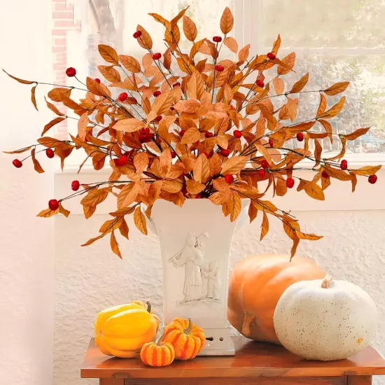 6 Pcs Fall Artificial Foliage with Pumpkin {1}