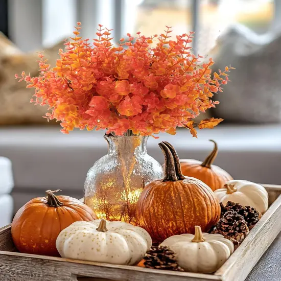 8 Bundles Fall Artificial Eucalyptus Stems {5}