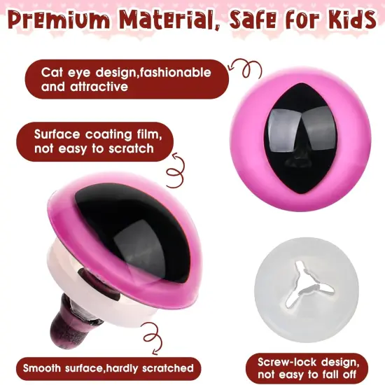 80Pcs Safety Eyes for Amigurumi with Washers,12/15/18mm {3}