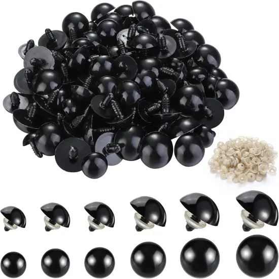 120 Pieces 14-24 mm Safety Eyes for Amigurumi Large Black Plastic Doll Eyes {1}