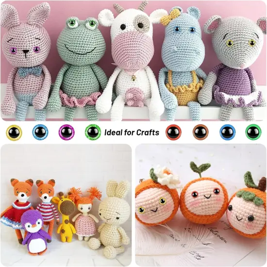 856PCS Safety Eyes and Noses for Amigurumi 5-15mm {2}