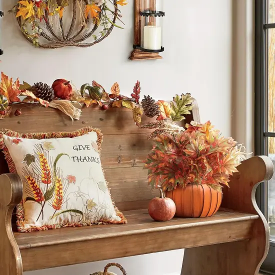 5PCS Artificial Fall Maple Bushes {3}