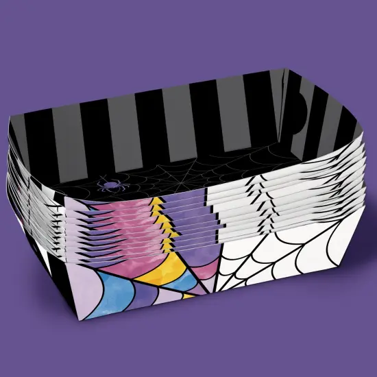 Big Dot of Happiness Goth Girl Party Paper Food Trays, Disposable Food Boats, Double-Sided Food Holders for Nachos, Hot Dogs, French Fries - 12 Ct {7}