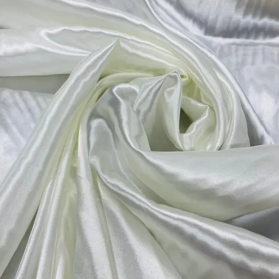 1 Yard Charmeuse Medium Satin Lining Polyester Fabric Elegant Dressmaking Material 60 Inch Width Ivory {1}