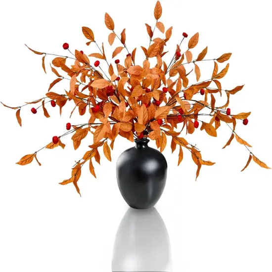 6 Pcs Fall Artificial Foliage with Pumpkin {2}