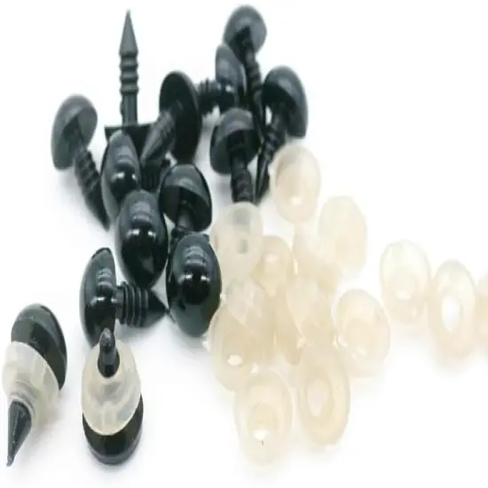 8mm Black Plastic Safety Eyes Crafts with Washers {2}