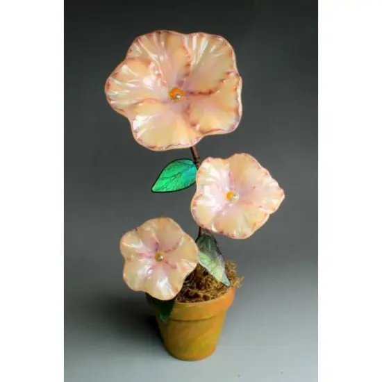 10.5" x 5.5" x 1.75" Two Small Hibiscus Glass Fusing Kiln Mold {3}