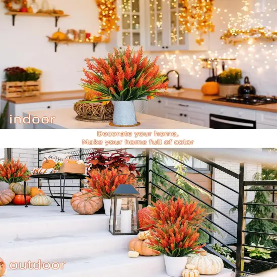 Faux Monkey Grass Fall Flowers (Orange) {3}