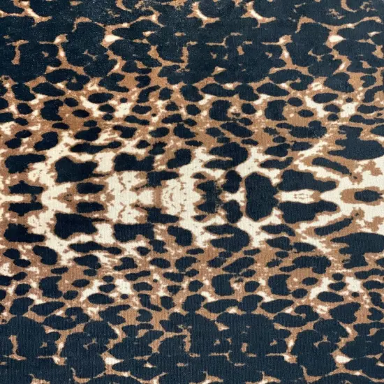 1 Yard Leopard Print Velvet Fabric for Apparel Leggings Tops Crafts 60 Inches Width Snow Leopard {4}