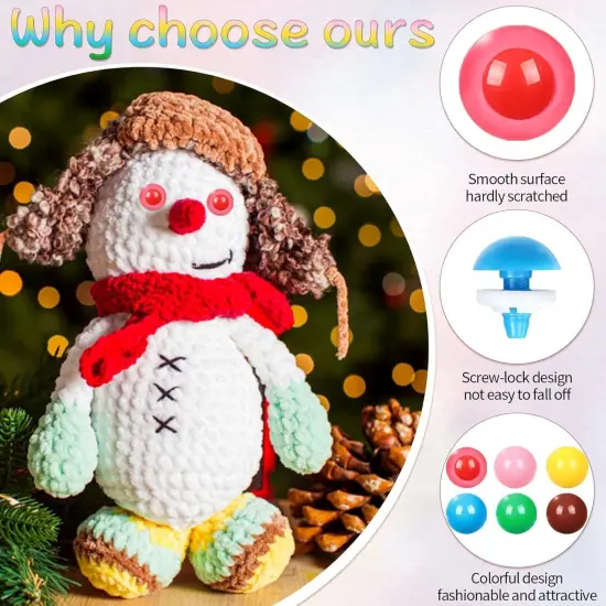 72pcs Safety Eyes for Crocheting with Washers 10/12/16mm {2}