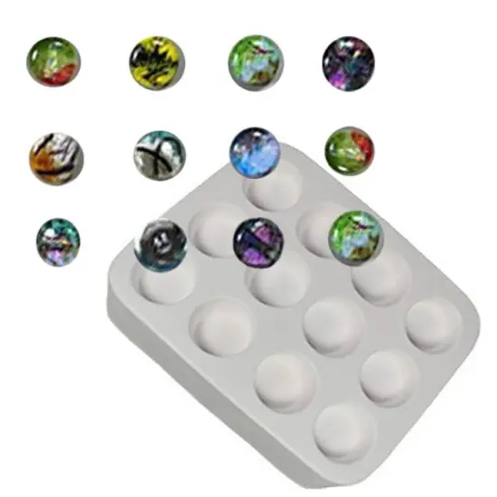 6&rdquo; x 4.5" x 1.5" - 12 1" Round Discs Frit Casting Glass Fusing Kiln Mold {1}