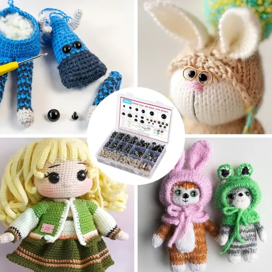 1150pcs Safety Eyes for Crocheting, 5mm-16mm Crochet Eyes and Noses {3}