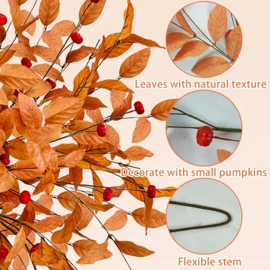 6 Pcs Fall Artificial Foliage with Pumpkin {3}