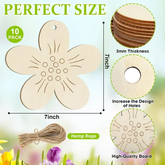 Large Size 7 inch Wooden Spring Decorations Ornaments to Paint {2}