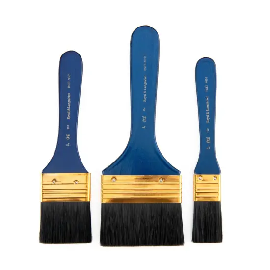 RSET-9351 | 3pc Black Taklon Flat Large Area Brush Set {2}
