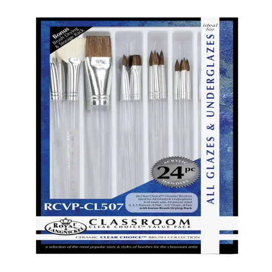 RCVP-CL507 | Clear Choice Ceramic Short Handle Combo Brush Set {1}