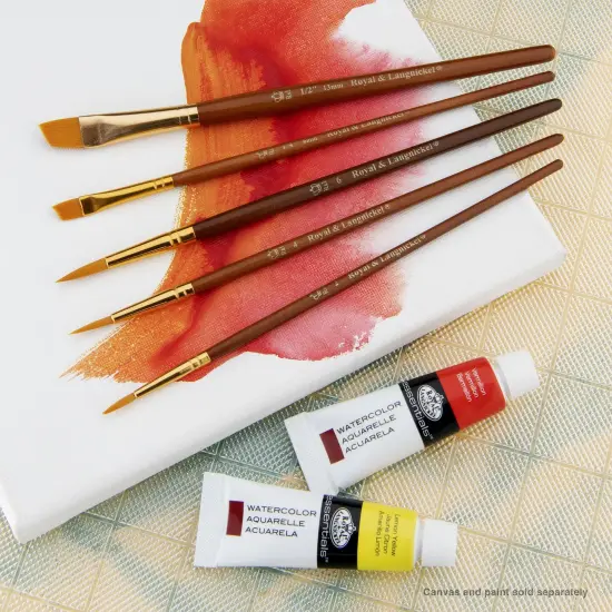 RSET-9162 | 5pc Golden Taklon Round/Angular Brush Set {5}