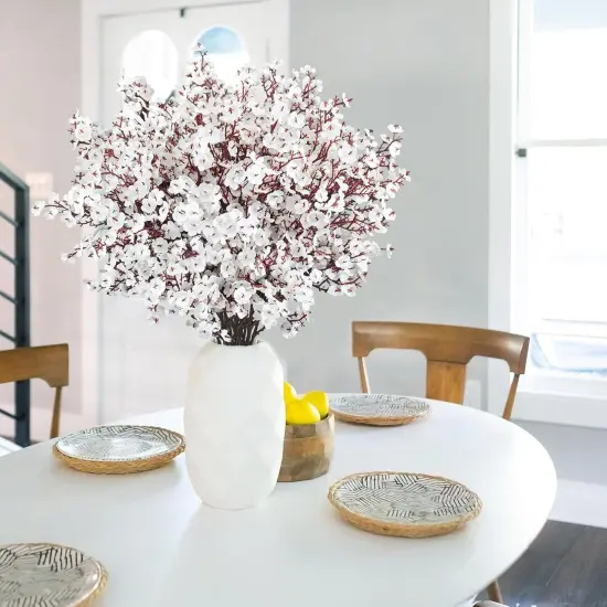 6 Pcs Babys Breath Artificial Flowers Fake Silk White Flowers Faux Gypsophila Bouquet Real Touch Floral Arrangements for Home Wedding Party Centerpieces DIY D&eacute;cor {3}