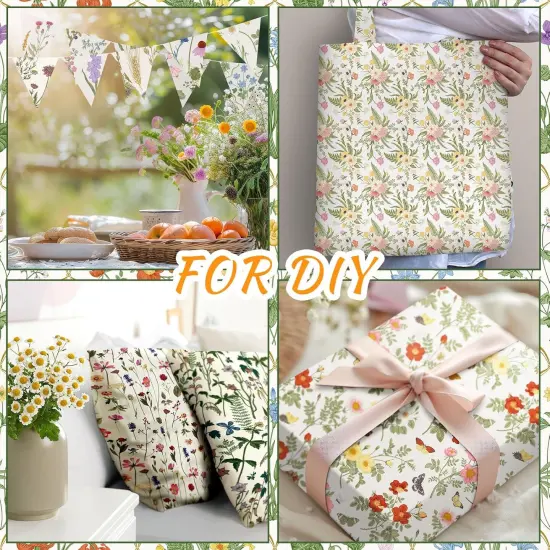 10 Pcs Wildflower Floral Quilting Fabric 18 x 22 Inch Spring {2}