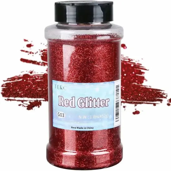 Red Fine Glitter 1 Pound 16 OZ Glitter Powder for Tumblers Resin Crafts Slime Cosmetic Nail {1}
