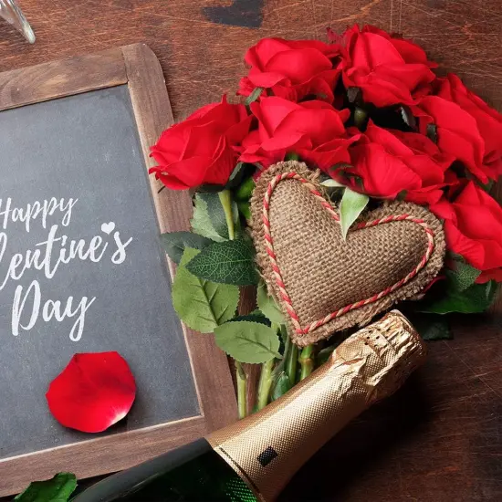 12PCS Red Roses Artificial Flowers, Fake Roses with Long Stems Realistic Silk Rose Bouquets Wedding Centerpiece Decorations {4}