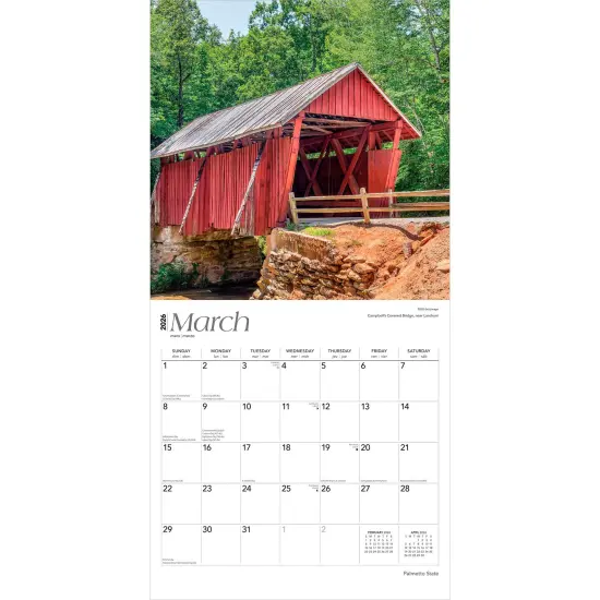 Palmetto State | South Carolina Places | 2026 12 x 24 Inch (Hanging) Monthly Square Wall Calendar | Plastic-Free {3}
