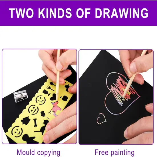 200 Pcs Scratch Paper Art Set {3}