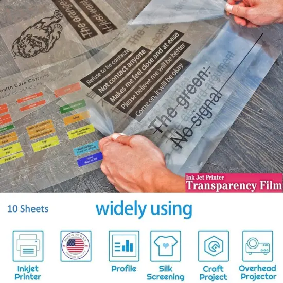 Inkjet Transparency Film Clear 8.5"x11" Sheets Pck Overhead Projector Crafts {1}