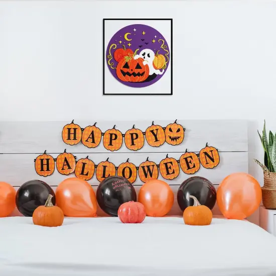 Halloween Embroidery Kits for Beginners Ghost Pumpkin DIY Cross Stitch Starter Craft Kits for Adults {5}