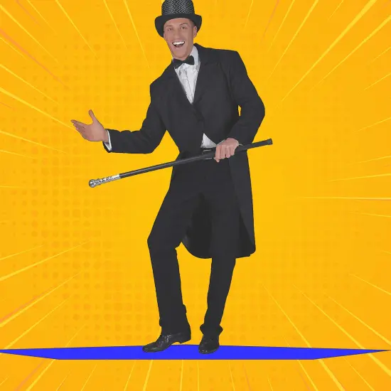 Black Tailcoat Costume Adult Long Jacket Formal Halloween Wear {5}