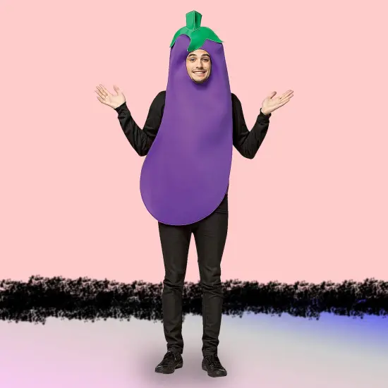 Hilarious Purple Eggplant Adult Costume Tunic Emoji Inspired Fits Most {5}