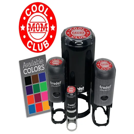 Cool Mom Club Award Star Family Self-Inking Rubber Stamp Crafting Planners Fuchsia {7}