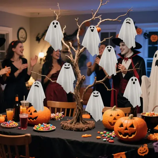 16 Pack Halloween Small Ghost Ornaments {5}