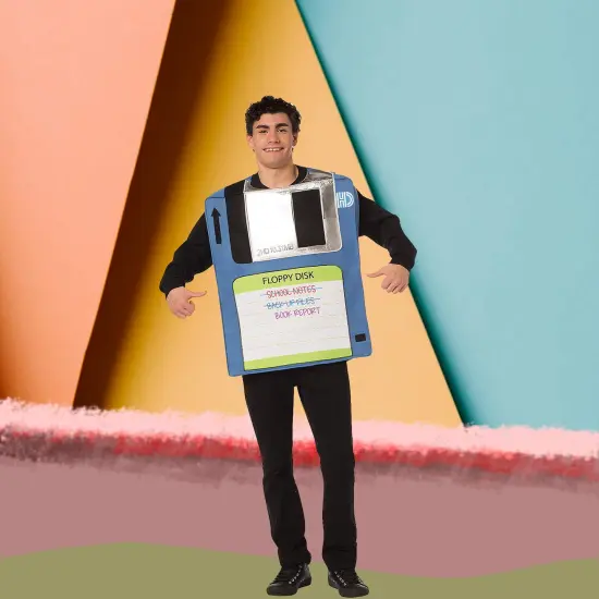 Floppy Disk Adult Costume Retro Tech Tunic Polyester Funny Outfit {1}