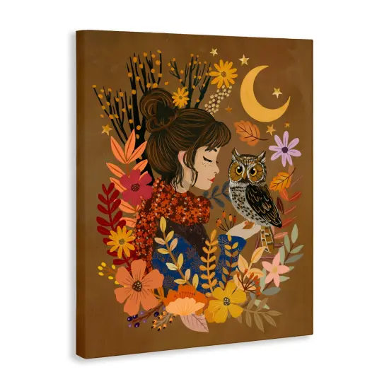 Stupell Industries Autumn Owl & Girl Canvas, design by Mia Charro {3}